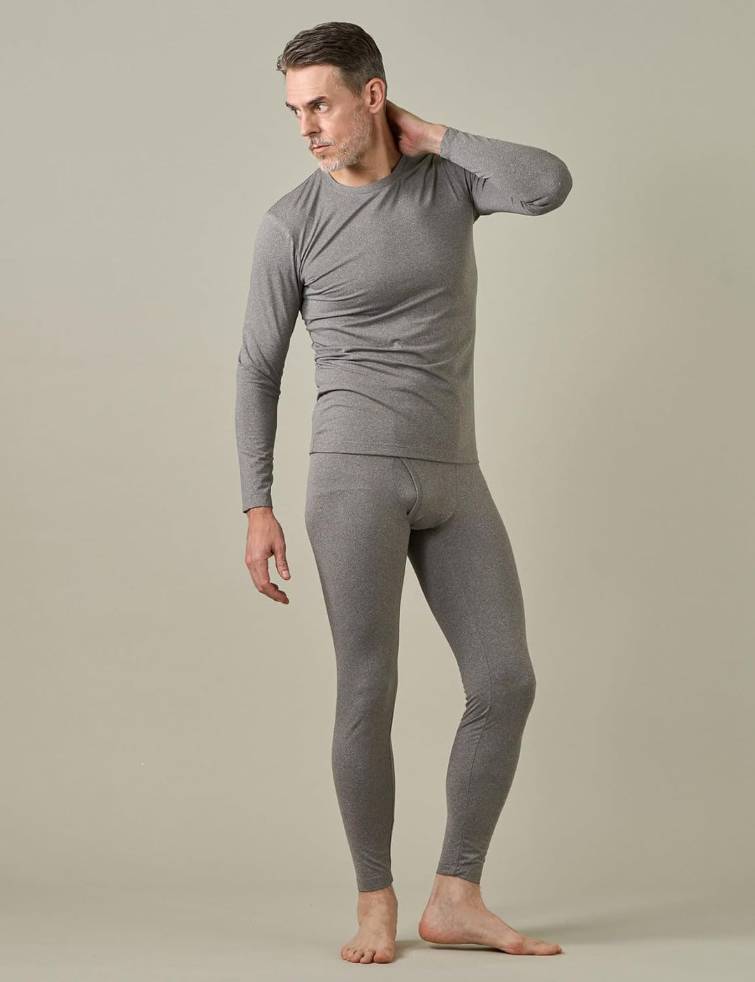 LAPASA Herren Innenfleece Thermounterwäsche Set, Thermounterhemd & Thermohosen Funktionsunterwäsche