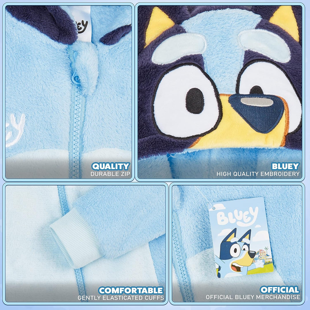 Bluey Jumpsuit Schlafanzug Onesie Mädchen Jungen 2-3 Jahre Blau, 2-3 Jahre Blau