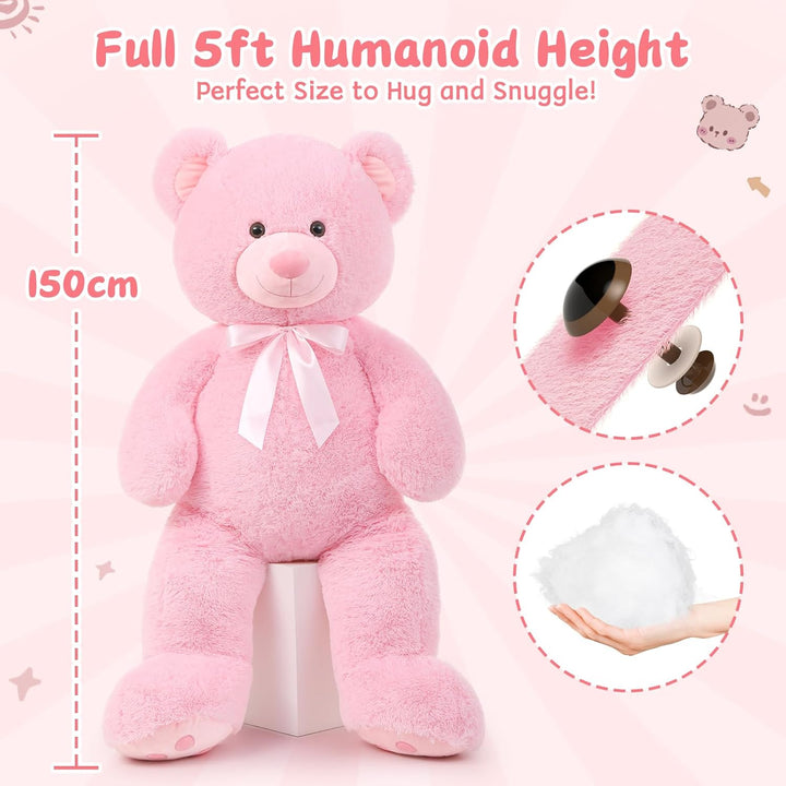 MorisMos 150cm riesen Teddy XXXL, weich gross teddybär XXL,süss kuschelbär plüschbär als Geschenk fü