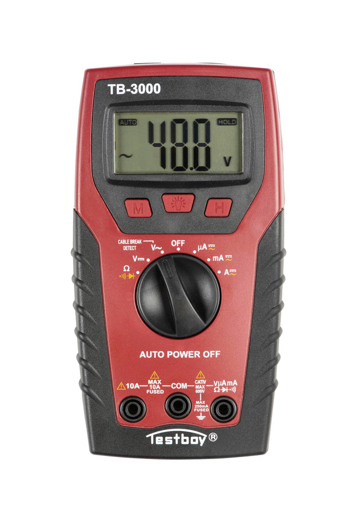Testboy 3000 Digital-Multimeter mit Kabelbruchdetektor und Sicherheitsstufe CAT IV (LED-Taschenlampe