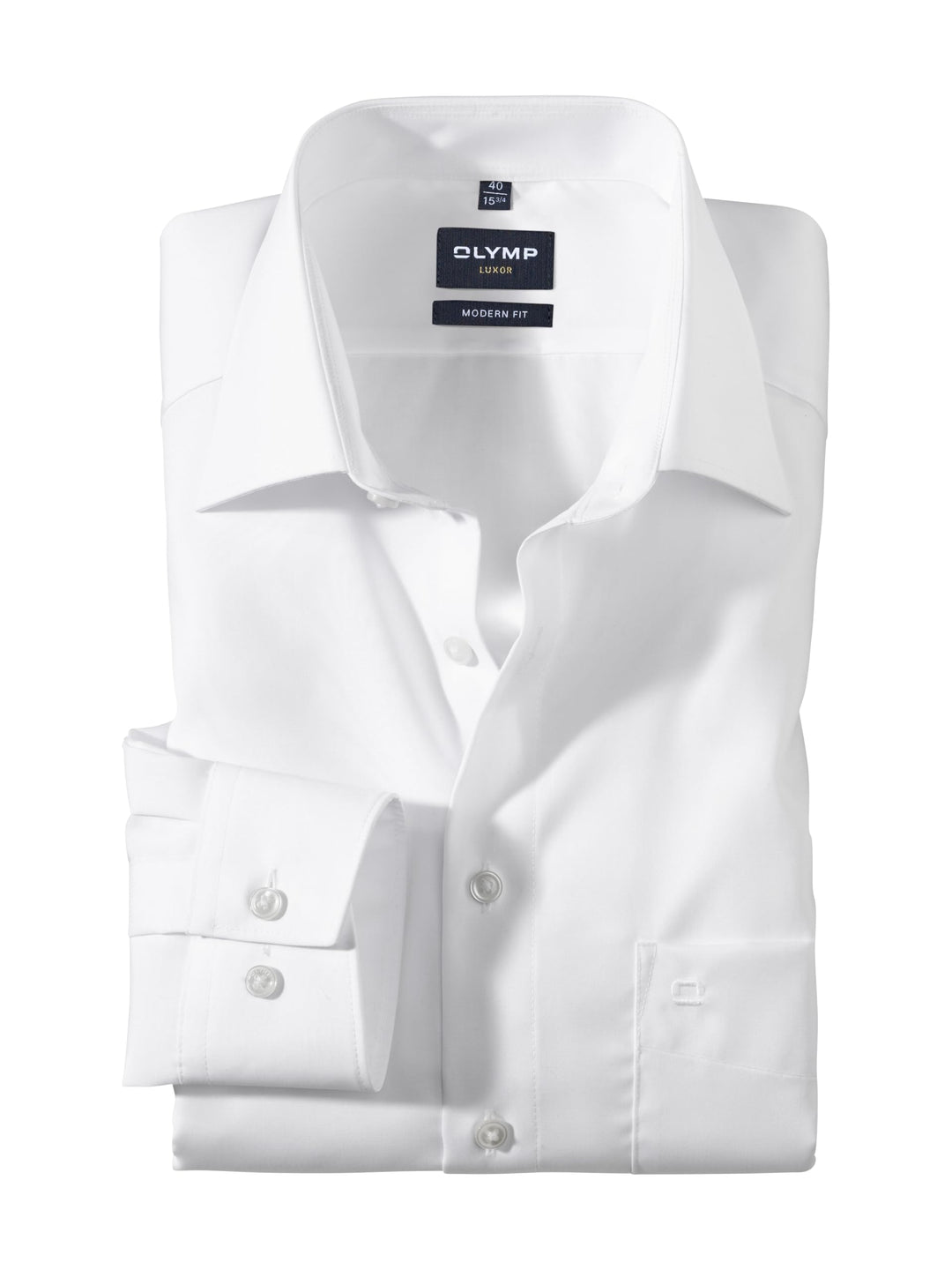 OLYMP Herren Businesshemd Luxor, Männer Oberhemd,Extra Langer Arm,Uni,modern fit 38 Weiss, 38 Weiss