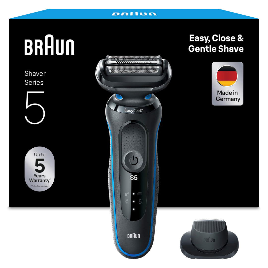 Braun Series 5 Elektrorasierer mit EasyClick Aufsatz & Präzisionstrimmer, Rasierer Herren Elektrisch