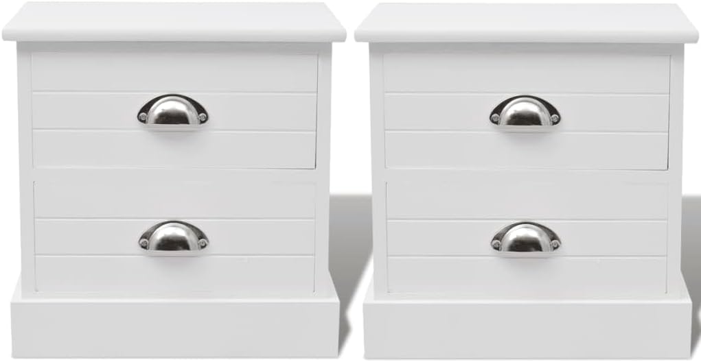 vidaXL 2X Nachttisch Nachtschrank Konsole Telefontisch Kommode Holz französisch, 2x