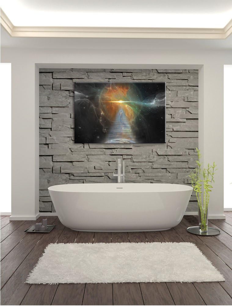 Pixxprint Kosmische Treppe in die Galaxis als Leinwandbild/Grösse: 100x70 / Wandbild/Kunstdruck/fert