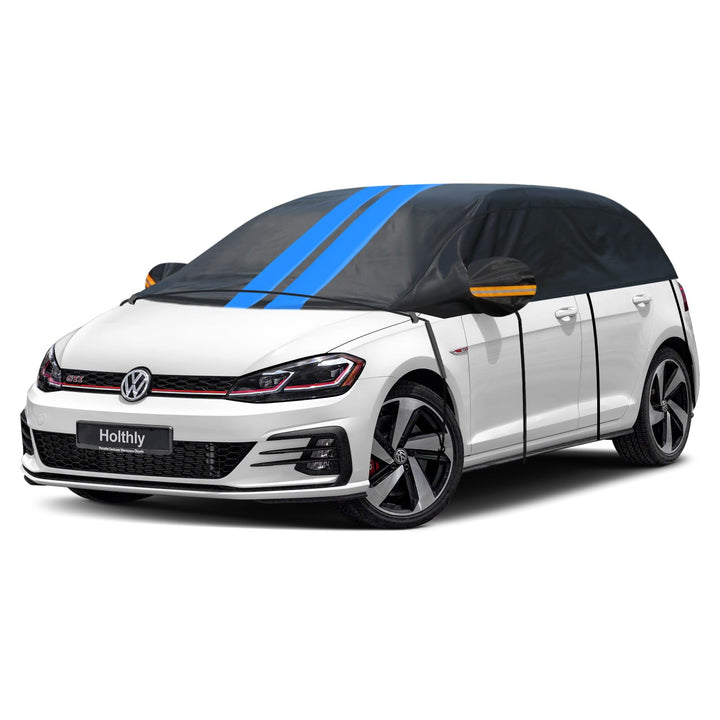 Halbgarage für Auto Winter,Halbgarage Oben Wasserdicht Atmungsaktiv Autoabdeckung,Abdeckplane Halbab