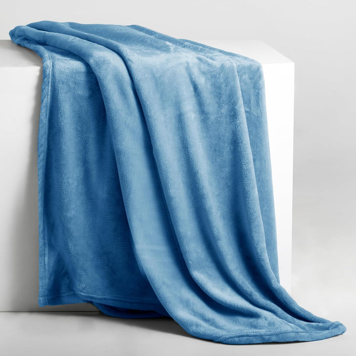 DecoKing Kuscheldecke 200x220 cm dunkelblau Decke Microfaser Tagesdecke Fleece weich sanft kuschelig