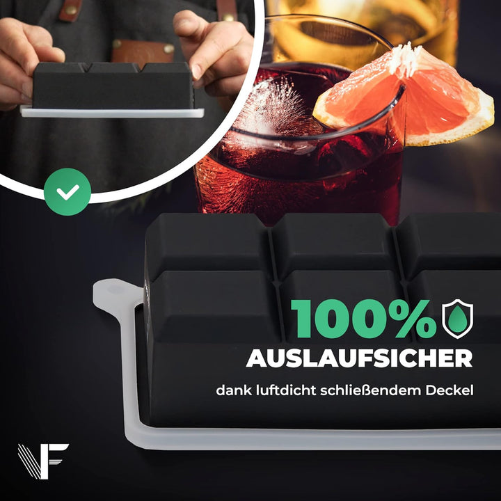 Neighbour's Friend Eiswürfelform gross 3er Pack - 18x XXL Eiswürfel für Cocktails, Whisky & Longdrin