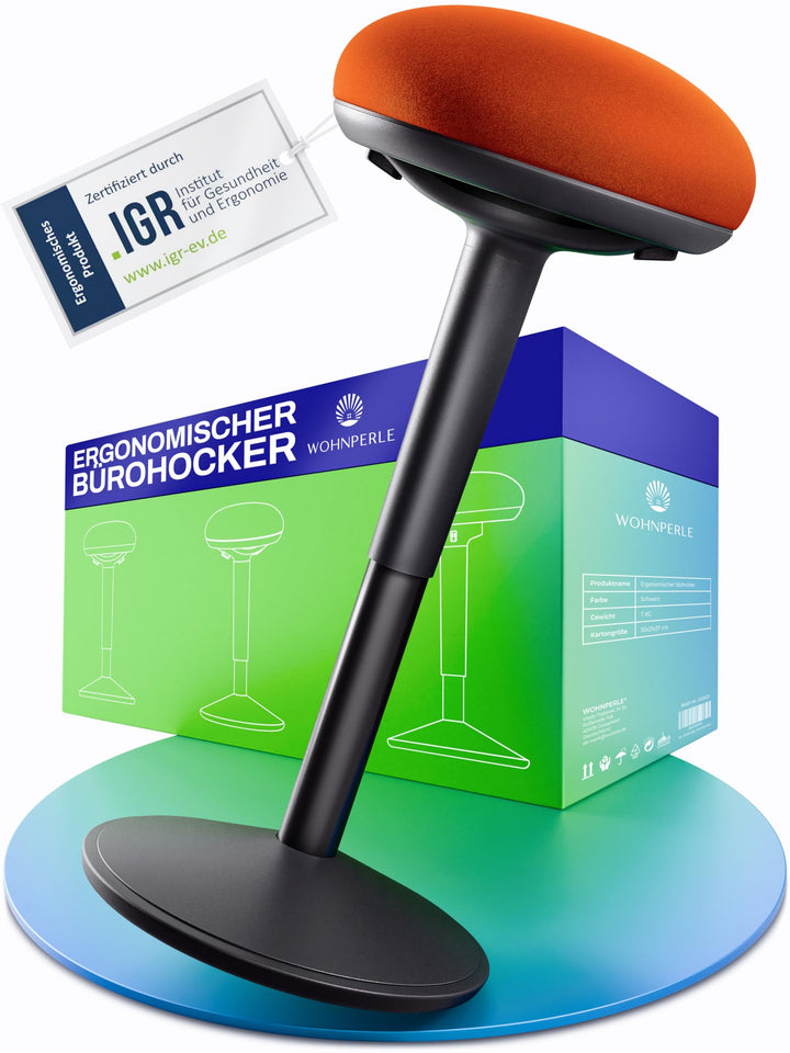 Bürohocker ergonomisch [Zertifiziert] 2in1 Sitzhocker & Stehhocker höhenverstellbar | Ergonomischer