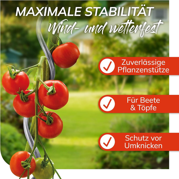 bellissa – Tomatenspirale Rankhilfe aus Aluminium 10er Set 170cm & Ø 12mm - Pflanzenstütze für Tomat