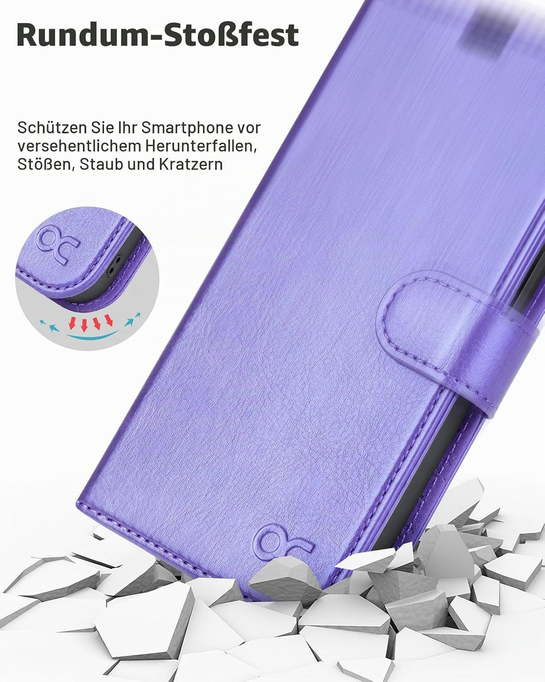 OCASE iPhone 15 Pro Max Hülle(2in1) Leder Stossfestes Case [Abnehmbare magnetische Hülle] [Kabellose