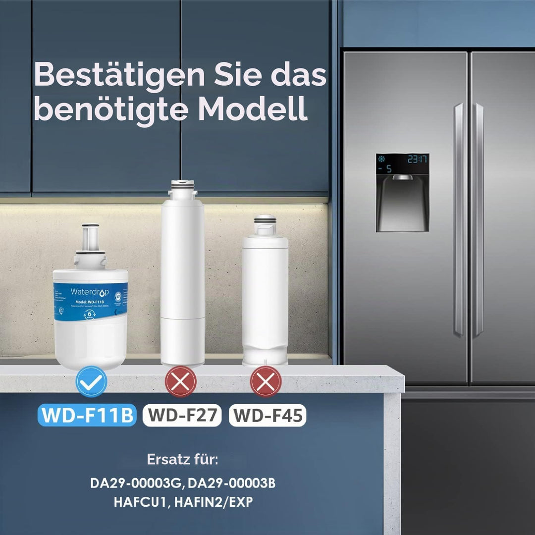 Waterdrop DA29-00003G Kühschrank Wasserfilter, Ersatz für Samsung AquaPure Plus DA29-00003G, DA29-00