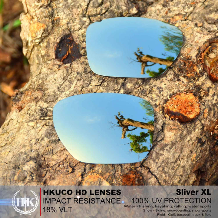 HKUCO Reinforce Ersatz-Brillengläser für Oakley Sliver XL Rot/Blau/Titan Sonnenbrille