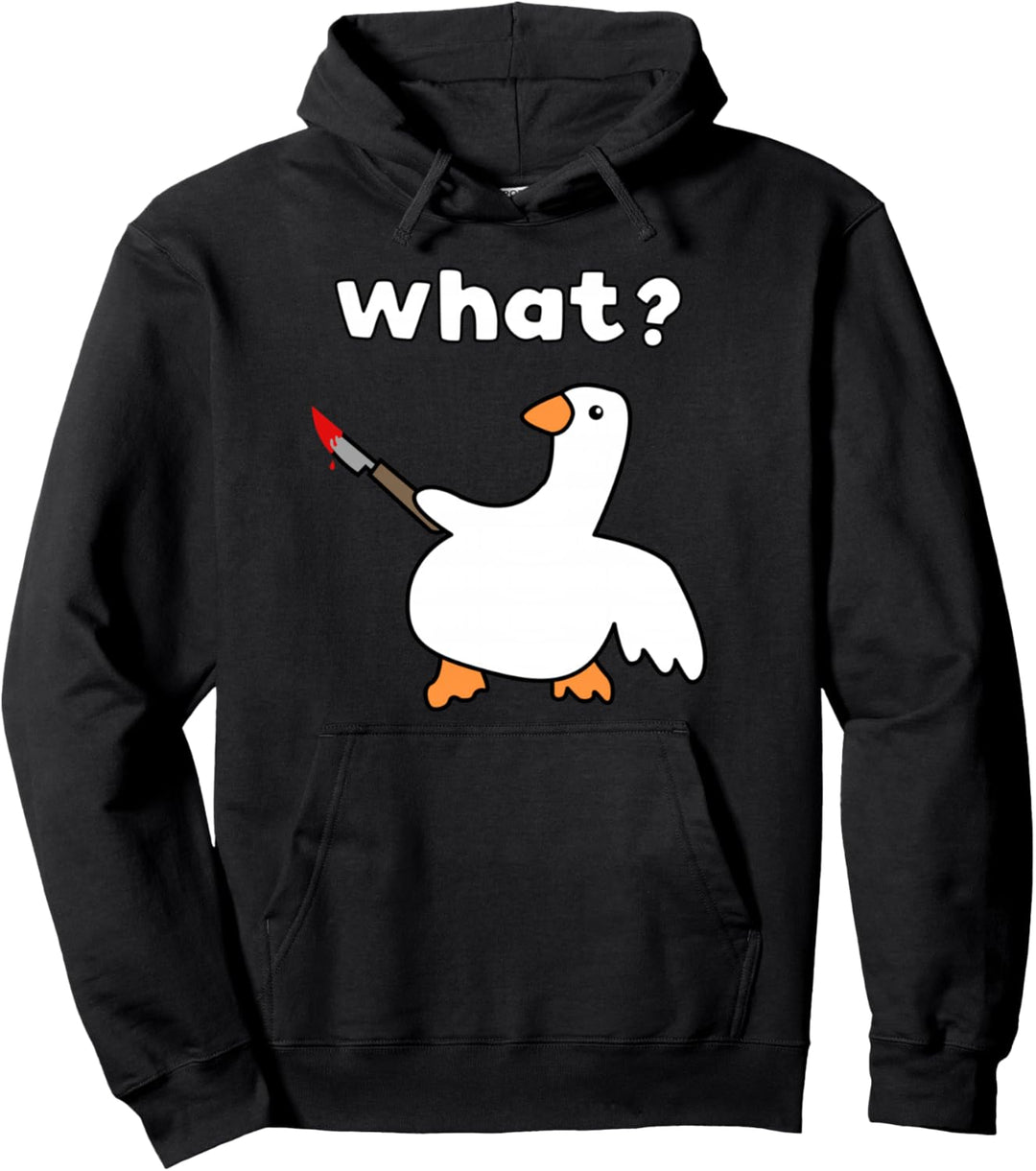 Gans What? Mörderische Gans mit Messer Lustige Gans Pullover Hoodie
