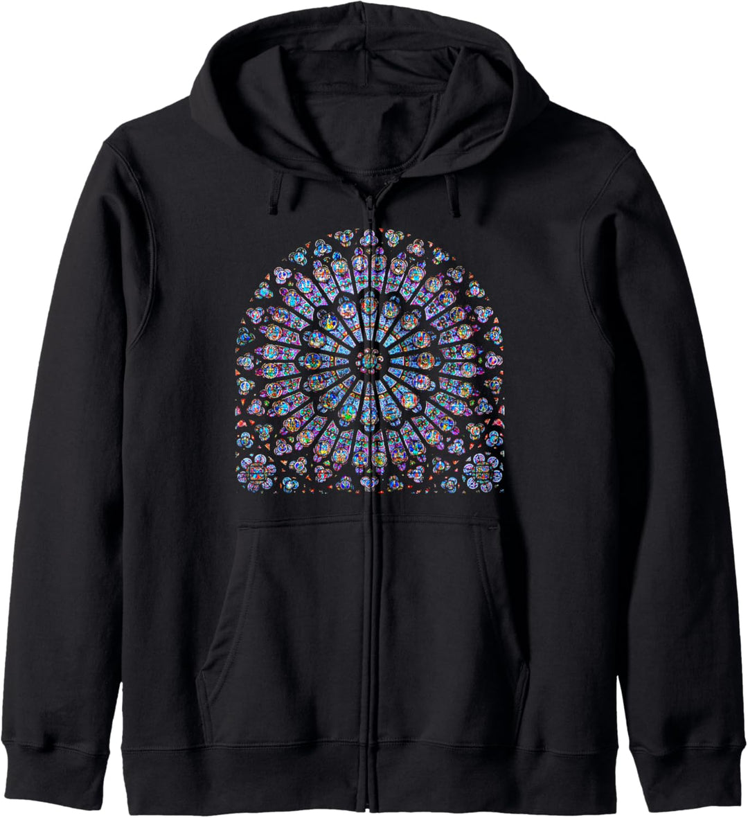 Notre Dame Glasmalerei Rosetta Fenster Kapuzenjacke