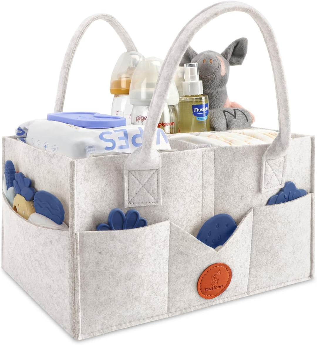 Maliton Wickeltisch Organizer, Baby Windel Caddy Newborn Essentials, Robuster Tragbarer Filztasche,