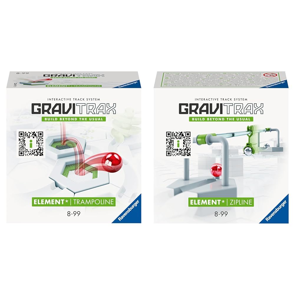 Ravensburger GraviTrax Element Trampolin 22417 & GraviTrax Element Zipline 27472 - GraviTrax Erweite