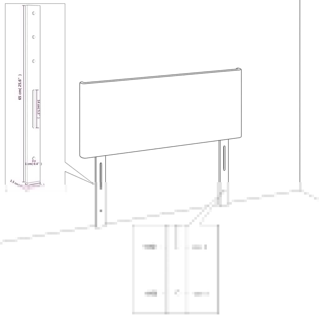 vidaXL Kopfteil 2 STK., Bettkopfteil mit Holzbeinen, Höhenverstellbar Polsterkopfteil für Bett, Bett