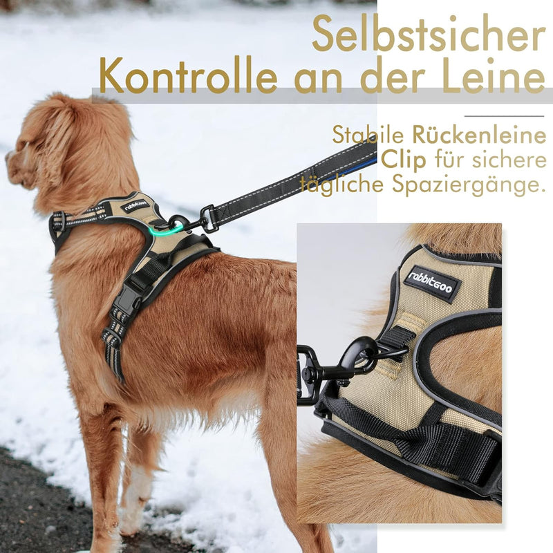 rabbitgoo Hundegeschirr Mittelgrosse Hunde Anti Zug Geschirr Hund mit Kontrolle No Pull Verstellbar