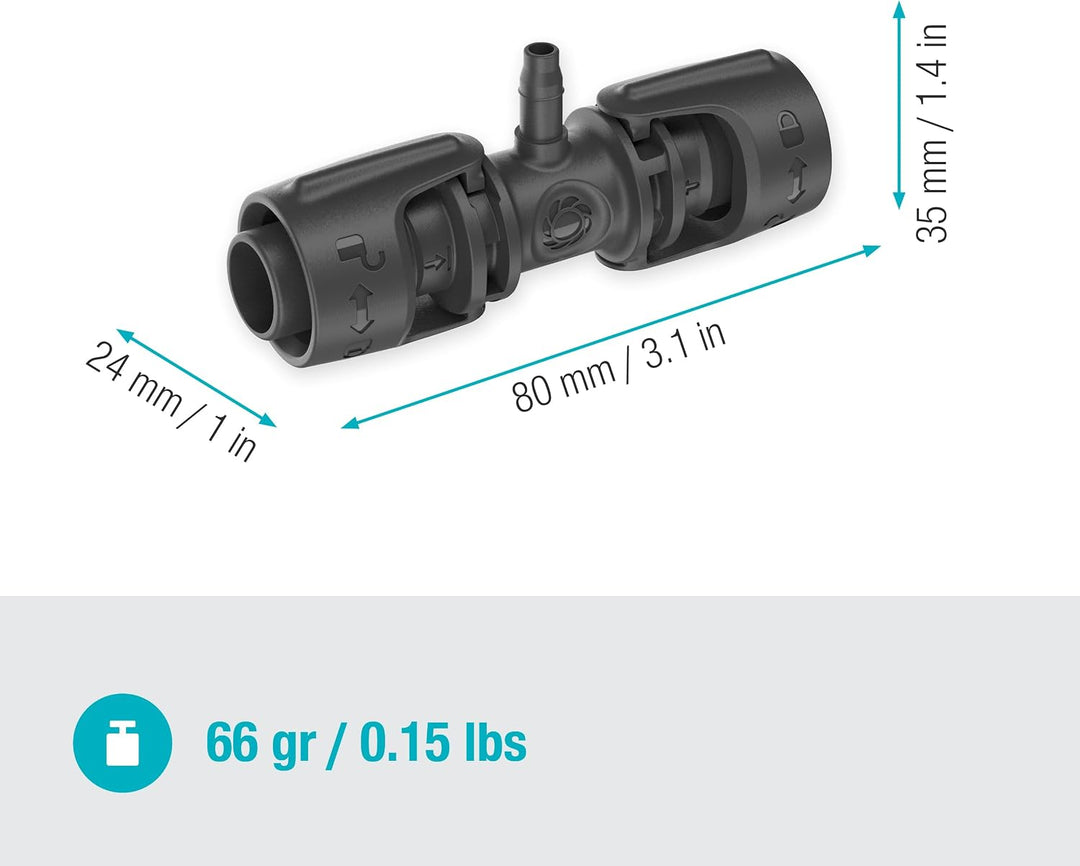 Gardena Micro-Drip-System Reduzier-T-Stück: Praktische T-Verbindung für den Übergang von 13-mm-Rohr