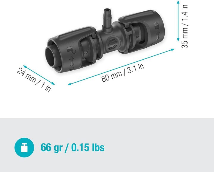 Gardena Micro-Drip-System Reduzier-T-Stück: Praktische T-Verbindung für den Übergang von 13-mm-Rohr