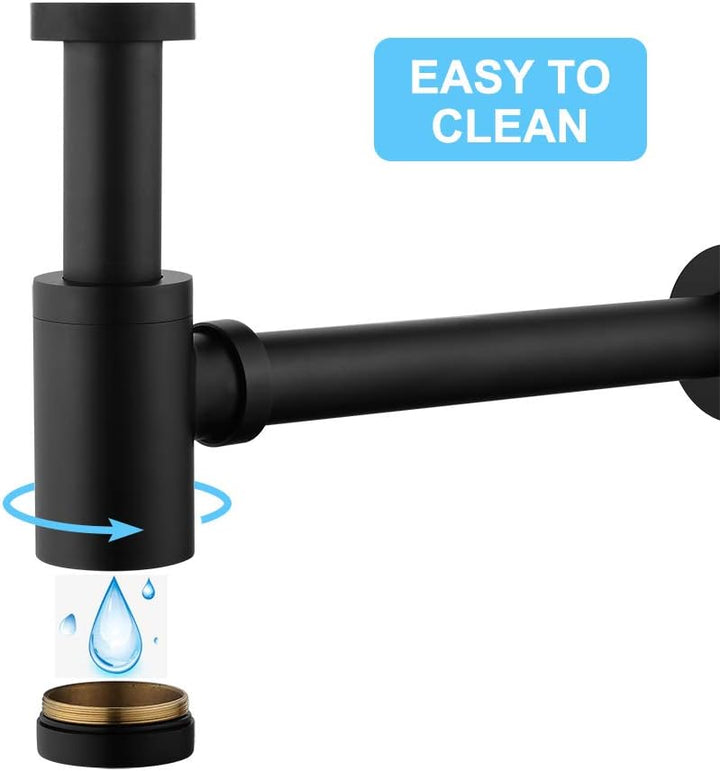 Keymark Design Siphon [Extra Lang 200mm Tauchrohr], Universal Messing Designsiphon Syphon Sifon für