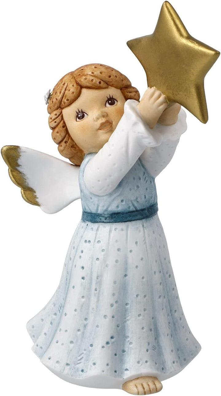 Goebel X-Mas Nina & Marco Engels-Figur Winterengelchen mit Goldenem Stern aus Porzellan Mehrfarbig,