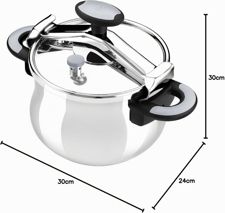 Bra New Star Druck-Schnellkochtopf, Griff, Edelstahl, Edelstahl, rostfrei, 8 litros