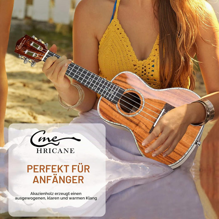 Hricane Konzert Ukulele aus Koa Feste Akazie Professional glatt glänzend Ukulelen Hawaii-Ukele Conze