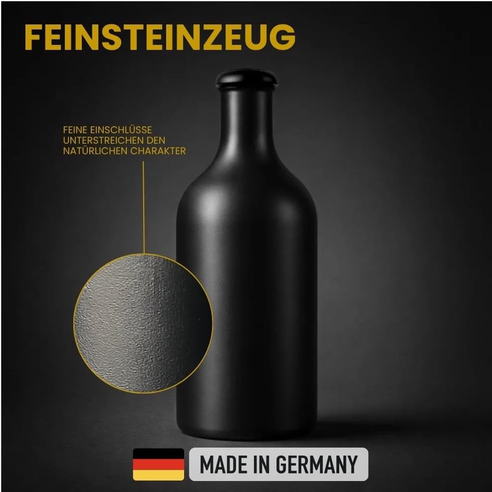2 x Ölflasche Ölspender 500 ml Keramik schwarz mit Ausgiesser Made in Germany