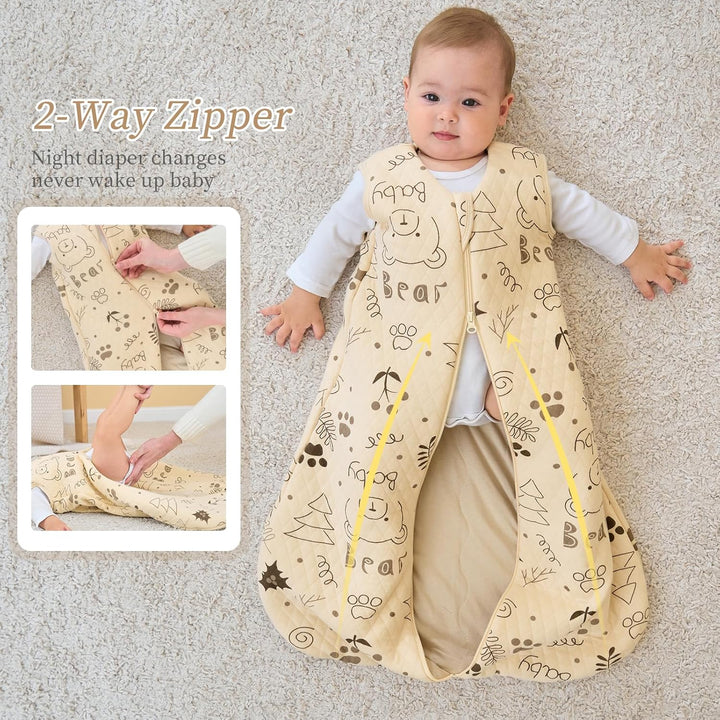 Looxii Schlafsack Baby Winter Baumwolle 2.5 TOG Warm Winterschlafsack Weich Babyschlafsack Neugebore