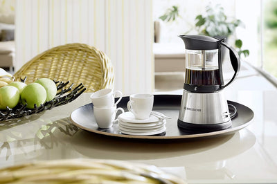 ROMMELSBACHER Espresso Kocher EKO 376/G - hitzebeständige Glaskanne, Filtereinsatz für 3 oder 6 Tass