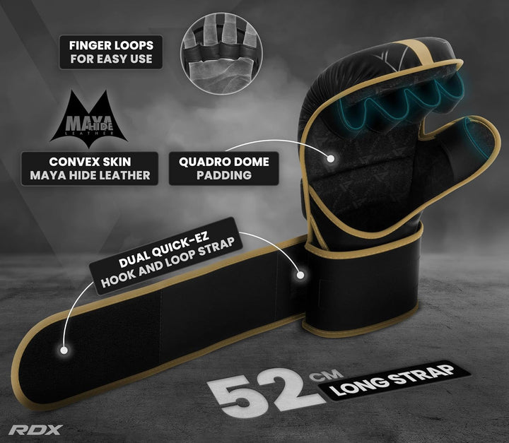 RDX MMA Handschuhe für Kampfsport Grappling Training, Maya Hide Leder Kara Sparring Handschuhe, Punc