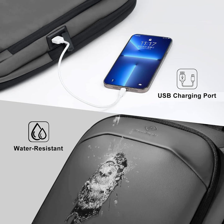 HEROIC KNIGHT Laptop Rucksack Herren 17 Zoll wasserdichter erweiterbarer Reiserucksack Handgepäck La