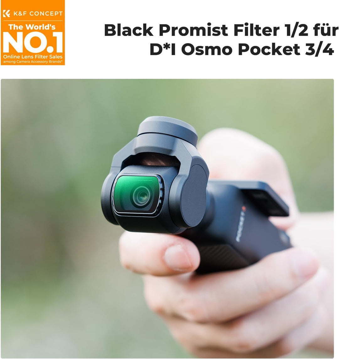 K&F Concept OSMO Pocket 3 Black Mist 1/2 Filter Magnetisch Kompatibel mit DJI OSMO Pocket 3 (Alumini