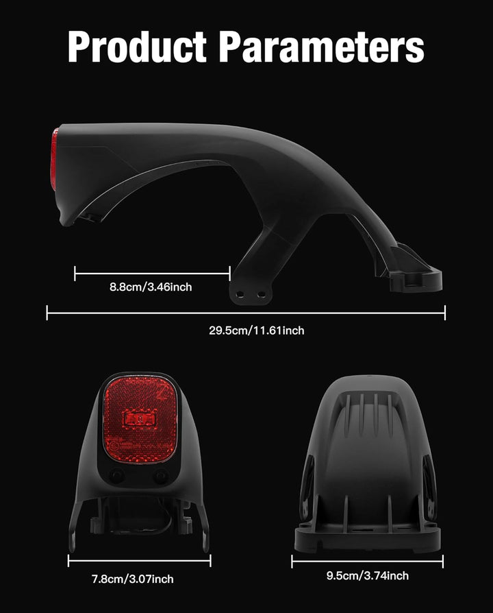 Heckfender mit Rücklicht kompatibel mit Segway Ninebot Max G3 G3D G3E Kicksoter Fender hinten Fender