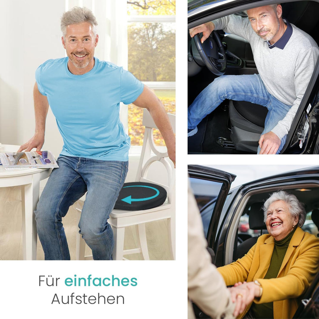 maxVitalis Drehkissen mit Gel für Autositz orthopädisch, Drehsitz für Senioren, Einstiegshilfe/Ausst