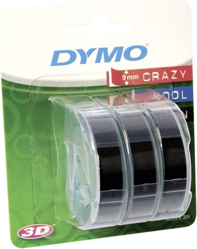 Dymo Omega Etikettenprägegerät für den Heimbedarf (Omega + 6er Etikettierband schwarz + bunt)