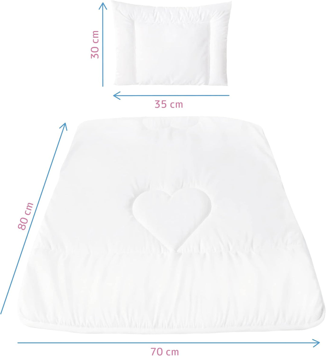 Baby Comfort Kinderbett- oder Kinderwagen-Bettwäsche-Set 80x70 cm für Baby Neugeborene