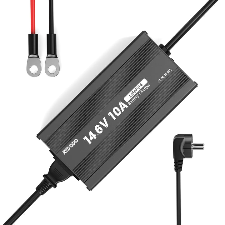 Redodo 14,6V 10A Lifepo4 Batterieladegerät für Lithium-Eisenphosphat-Batterien, unterstützt schnelle