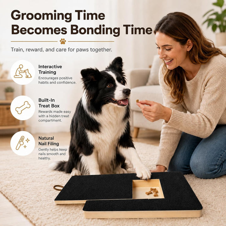 35×25 cm Kratzbrett für Hunde: Hunde Kratzbrett für Nägel mit Leckerlibox, Sandpapierbrett Scratch B
