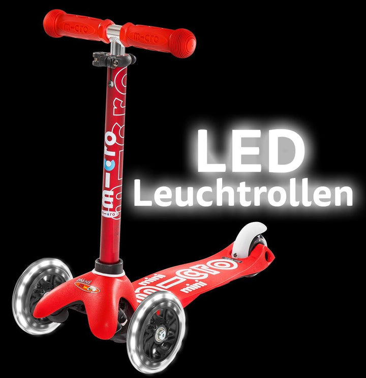 LED Leuchtrollen Leuchträder Set für Mini Micro Scooter Kickboard Rot mini micro, Rot mini micro