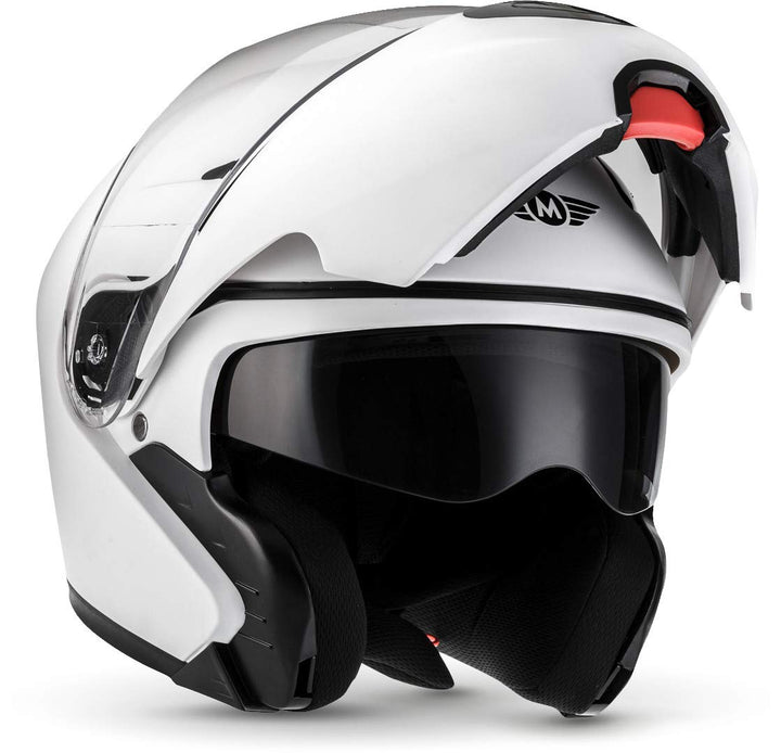 Moto Helmets® F19 „Matt White“ · Motorrad-Helm · Klapp-Helm Modular-Helm Flip-up Integral-Helm Motor