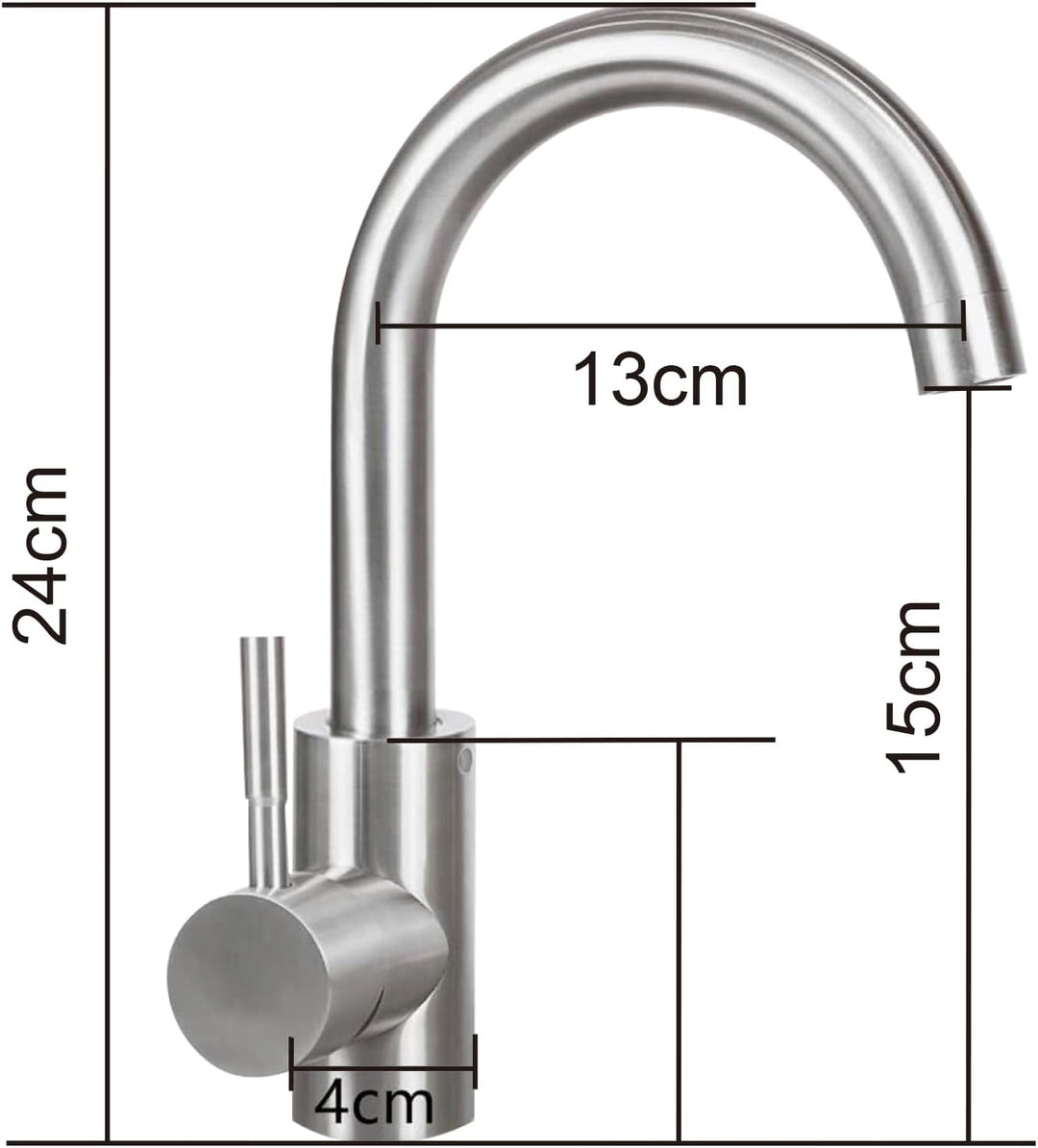 Mursche Wasserhahn Bad Waschtischarmatur Waschbecken - Armatur 360°Drehbar Kaltwasserhahn Hochdruck