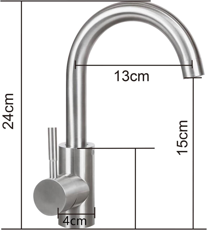 Mursche Wasserhahn Bad Waschtischarmatur Waschbecken - Armatur 360°Drehbar Kaltwasserhahn Hochdruck