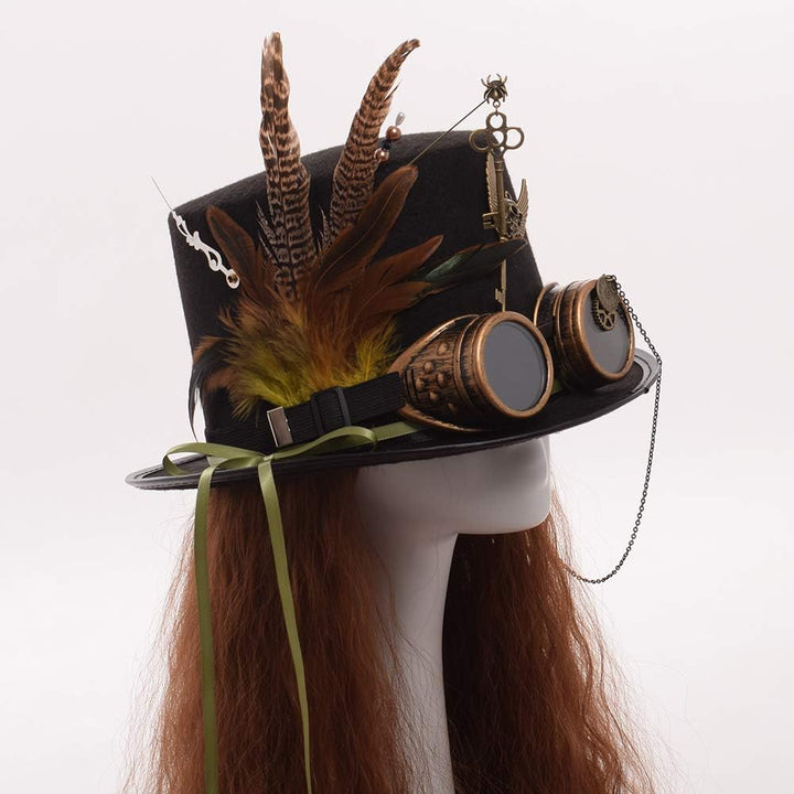 GRACEART Zauberkasten Steampunk Zylinder Hut Steampunk Herren and Steampunk Damen with Goggles, Gear