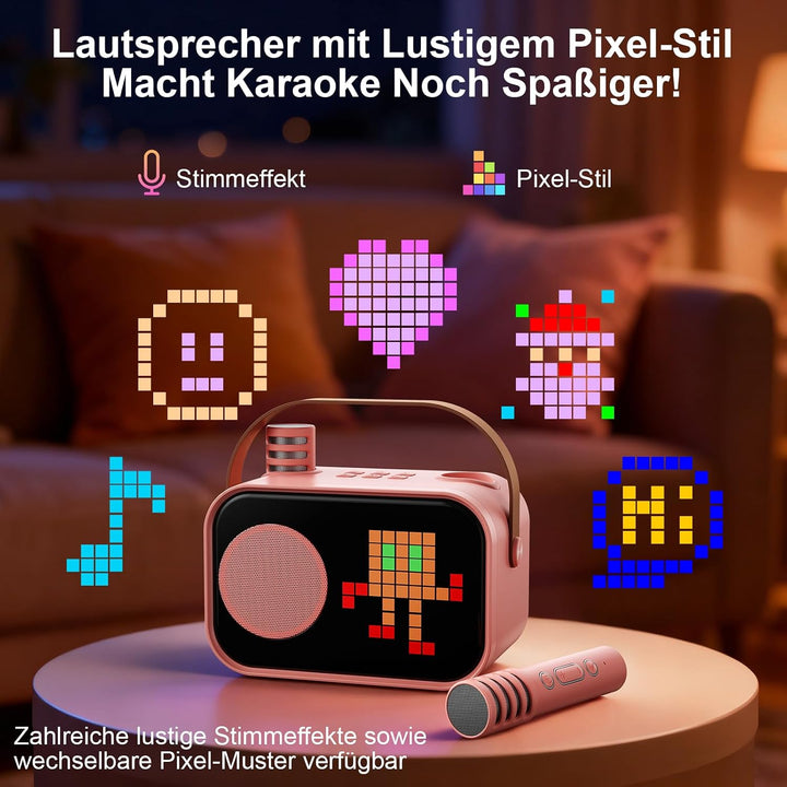 JYX Karaoke Anlage mit 2 Mikrofonen, Karaoke Maschine Kinder mit Professionellem Begleitmodus, Bluet