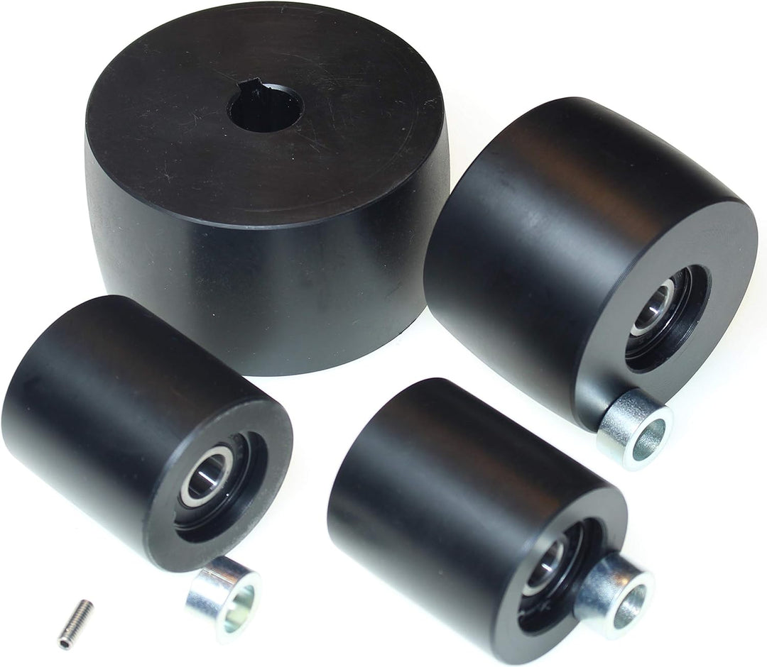 (NY4-19) Riemenschleifer-Rad-Set für Messerschleifer 10,2 cm Antrieb, 19 mm Schaft, 7,6 cm Spurweite