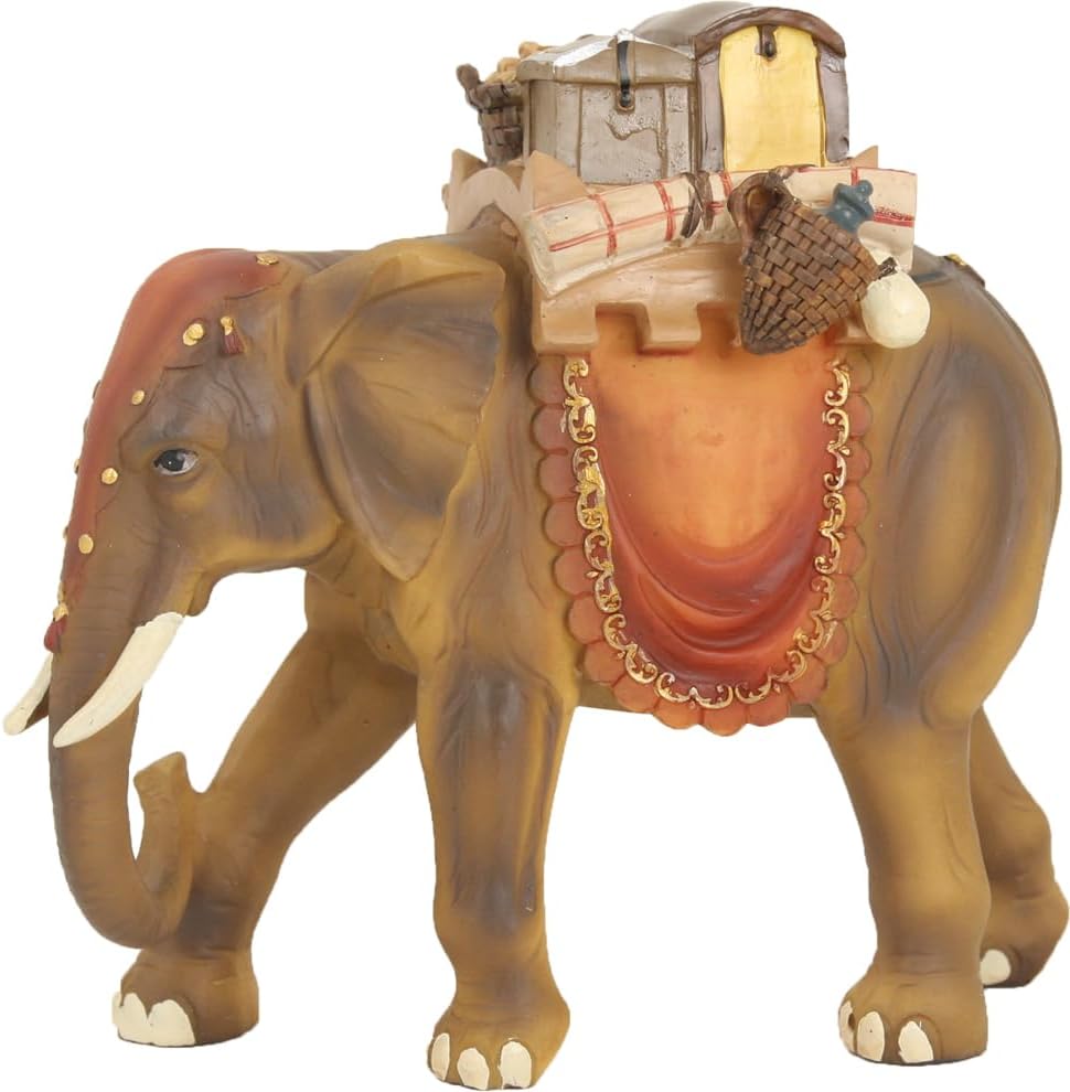 FADEDA Elefant/Höhe:13 cm/handbemalt/detailgetreue Krippen Figuren - Weihnachten Tisch Dekoration Kr
