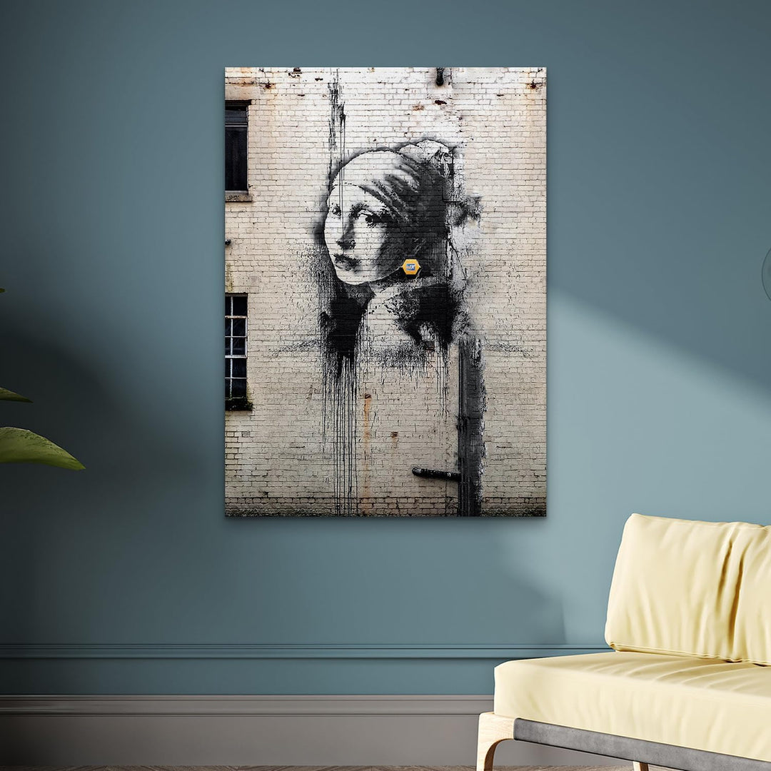 Giallobus - Gemälde - Banksy - - Standardleinwand - 100x140-26 - Das Mädchen mit dem Perlenohrring -