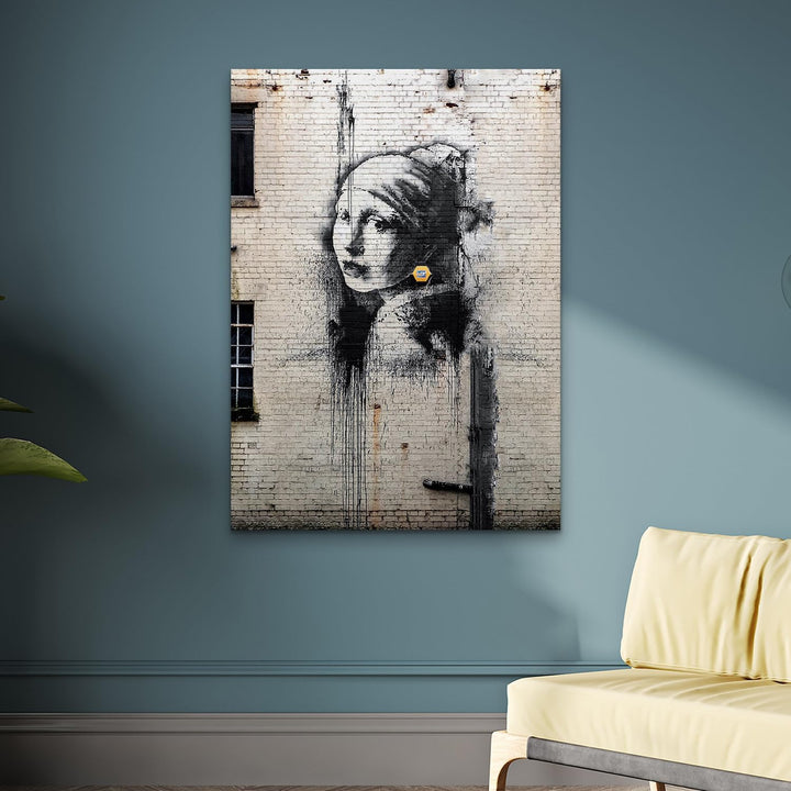 Giallobus - Gemälde - Banksy - - Standardleinwand - 100x140-26 - Das Mädchen mit dem Perlenohrring -